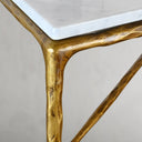 Thaddeus Metal Rectangle Marble Coffee Table Hand-Forged Living Sofa Center Tea Table