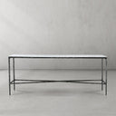 Vintage Forged Rectangle Marble Console Table