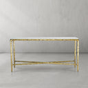 Thaddeus Metal Rectangle Marble Console Table Hand-Forged Entryways Entrance Table