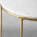 Thaddeus Metal Semi-Circle Marble Console Table Hand-Forged Entryways Entrance Table