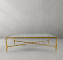 Thaddeus Metal Rectangular Glass Coffee Table Hand-Forged Living Sofa Center Tea Table
