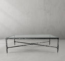 Thaddeus Metal Rectangular Glass Coffee Table Hand-Forged Living Sofa Center Tea Table