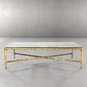 Thaddeus Metal Rectangle Marble Coffee Table Hand-Forged Living Sofa Center Tea Table