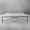 Thaddeus Metal Rectangle Marble Coffee Table Hand-Forged Living Sofa Center Tea Table