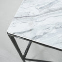 Thaddeus Metal Rectangle Marble Console Table Hand-Forged Entryways Entrance Table