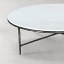 Thaddeus Metal Marble Round Coffee Table Hand-Forged Style O & X Living Sofa Center Tea Table