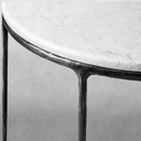 Thaddeus Metal Semi-Circle Marble Console Table Hand-Forged Entryways Entrance Table