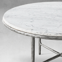 Thaddeus Metal Marble Round Dining Table Hand-Forged Kitchen Table