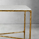 Thaddeus Metal Rectangle Marble Console Table Hand-Forged Entryways Entrance Table