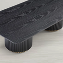 Lantine Coffee Table – Double Pedestal – Black Oak & Lacquer