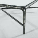 Thaddeus Metal Rectangular Glass Coffee Table Hand-Forged Living Sofa Center Tea Table