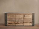 Telluride Media Console Oak with Oxidized Steel Rustic Living Furniture