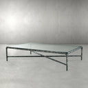 Thaddeus Metal Rectangular Glass Coffee Table Hand-Forged Living Sofa Center Tea Table