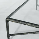 Thaddeus Metal Rectangular Glass Coffee Table Hand-Forged Living Sofa Center Tea Table