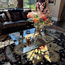 Thaddeus Metal Square Glass Coffee Table Hand-Forged Living Sofa Center Tea Table