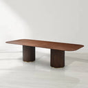 Lantine 280 Dining Table - Walnut & Rose Gold