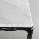 Thaddeus Metal Rectangle Marble Console Table Hand-Forged Entryways Entrance Table