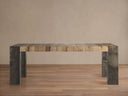 Telluride Oak Dining Table with Oxidized Steel Legs Rectangular Rustic Dining Furniture
