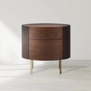 Lantine Bedside Table - Walnut & Brass