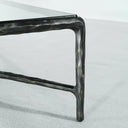 Thaddeus Metal Rectangular Glass Coffee Table Hand-Forged Living Sofa Center Tea Table