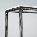 Thaddeus Metal Rectangle Marble Console Table Hand-Forged Entryways Entrance Table