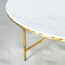 Thaddeus Metal Marble Round Coffee Table Hand-Forged Style O & X Living Sofa Center Tea Table