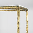 Thaddeus Metal Rectangle Marble Console Table Hand-Forged Entryways Entrance Table