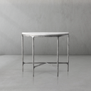 Thaddeus Metal Semi-Circle Marble Console Table Hand-Forged Entryways Entrance Table
