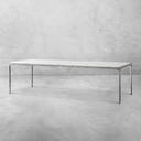 Thaddeus Metal Marble Rectangular Dining Table Hand-Forged Kitchen Table