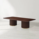 Lantine Coffee Table - Double Pedestal - Walnut