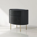 Lantine Bedside Table - Black Oak & Brass