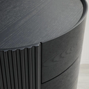 Lantine Bedside Table - Black Oak & Brass