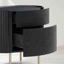 Lantine Bedside Table - Black Oak & Brass