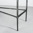 Thaddeus Metal Rectangle Marble Console Table Hand-Forged Entryways Entrance Table
