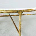 Thaddeus Metal Marble Round Coffee Table Hand-Forged Style O & X Living Sofa Center Tea Table