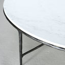 Thaddeus Metal Marble Round Coffee Table Hand-Forged Style O & X Living Sofa Center Tea Table