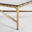 Thaddeus Metal Rectangular Glass Coffee Table Hand-Forged Living Sofa Center Tea Table