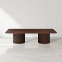 Lantine Coffee Table - Double Pedestal - Walnut