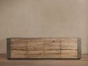 Telluride Media Console Oak with Oxidized Steel Rustic Living Furniture