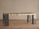 Telluride Oak Dining Table with Oxidized Steel Legs Rectangular Rustic Dining Furniture