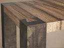 Telluride Oak Dining Table with Oxidized Steel Legs Rectangular Rustic Dining Furniture