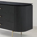 Lantine 3 Drawer Dresser - Black Oak & Brass