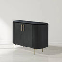 Lantine 2 Door Cabinet - Black Oak & Brass