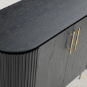 Lantine 2 Door Cabinet - Black Oak & Brass