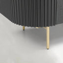 Lantine 2 Door Cabinet - Black Oak & Brass