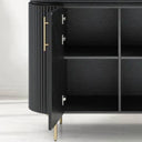 Lantine 2 Door Cabinet - Black Oak & Brass