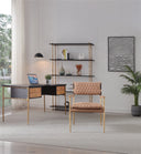Vintage Forged Retro Brass Iron Frame Rattan Desk