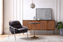 Vintage Forged Brown Leather Accent Chairs