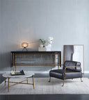 Vintage Forged Metal Frame Rattan Console Table