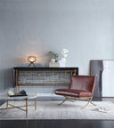 Vintage Forged Metal Frame Rattan Console Table